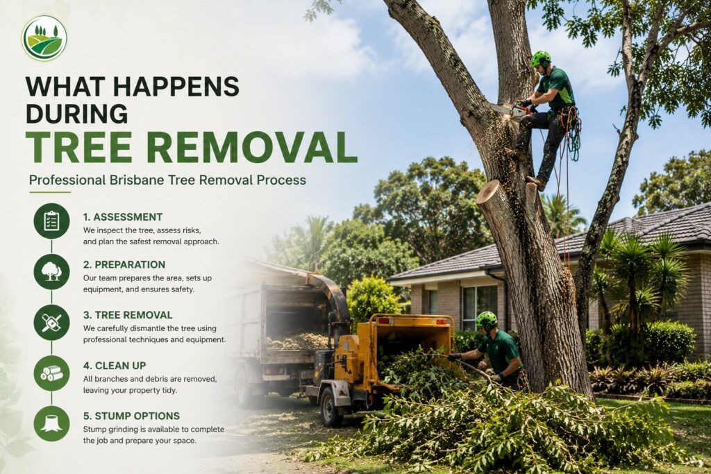 Professional arborists carrying out tree removal in Brisbane