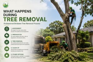 Professional arborists carrying out tree removal in Brisbane